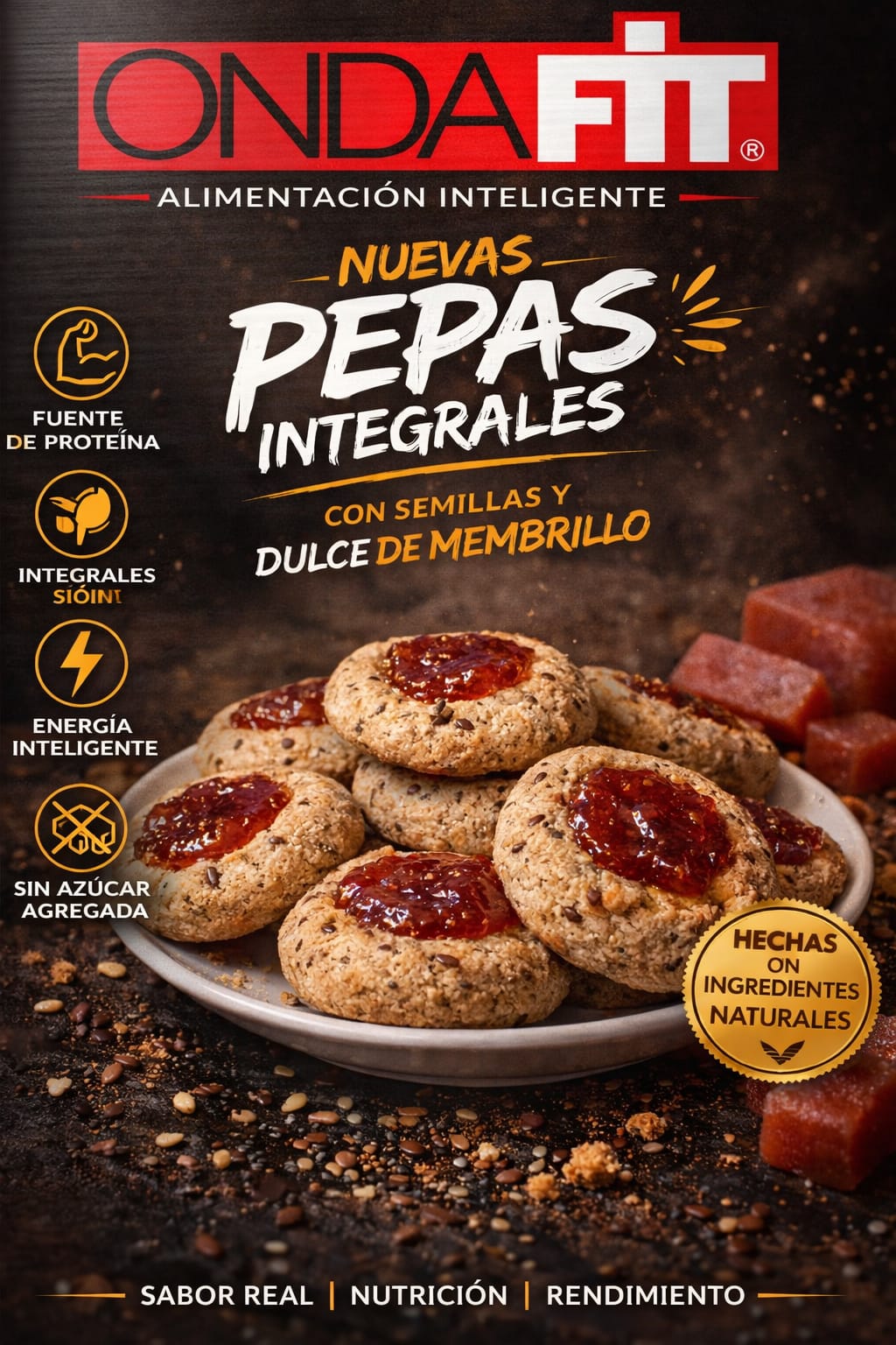 PEPAS INTEGRALES DE MEMBRILLO CON SEMILLAS 200G