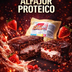 ALFAJOR PROTEICO RELLENO DE FRUTILLAS A LA CREMA x6