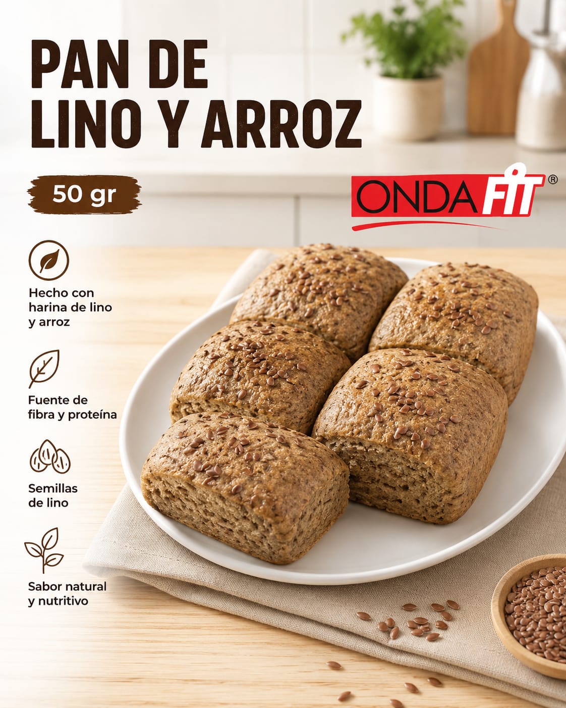PAN PROTEICO DE LINO CON SEMILLAS