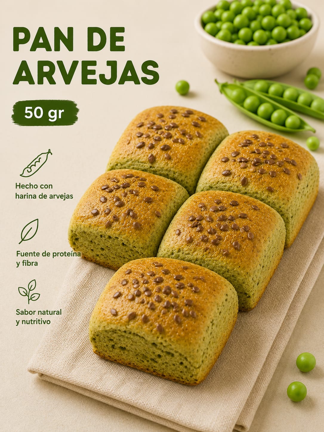 PAN PROTEICO DE ARVEJAS