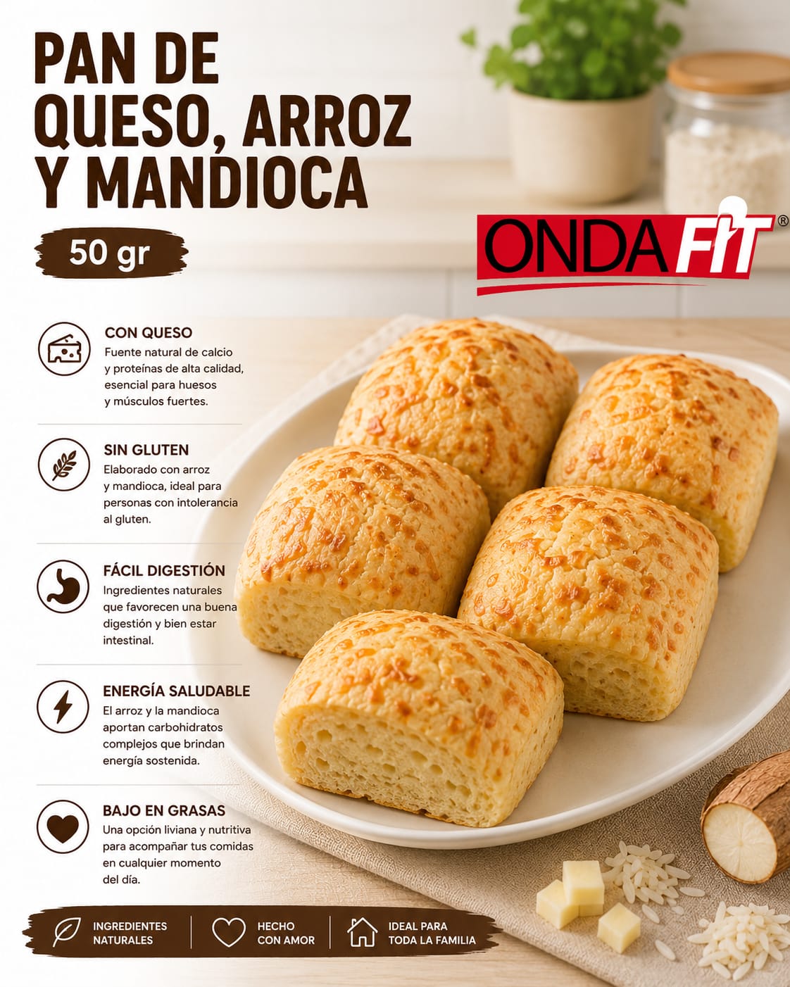 PAN PROTEICO DE QUESO Y MANDIOCA