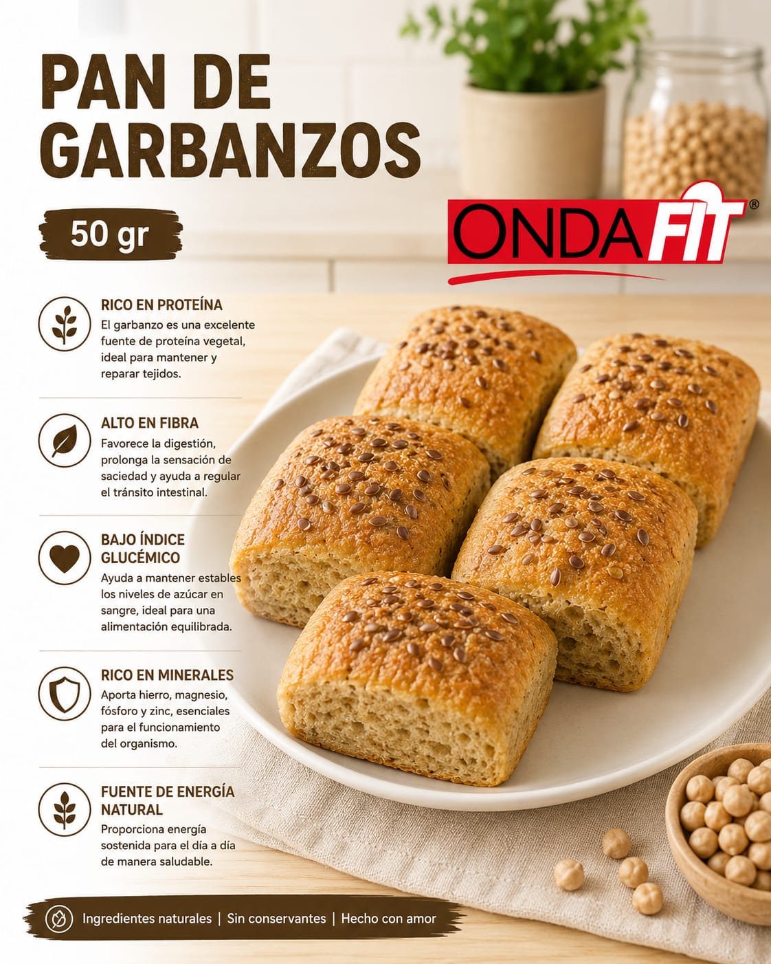 PAN PROTEICO DE GARBANZOS