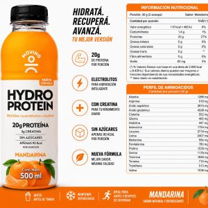 MOVING HYDRO PROTEIN - Sabor Mandarina 500ml.